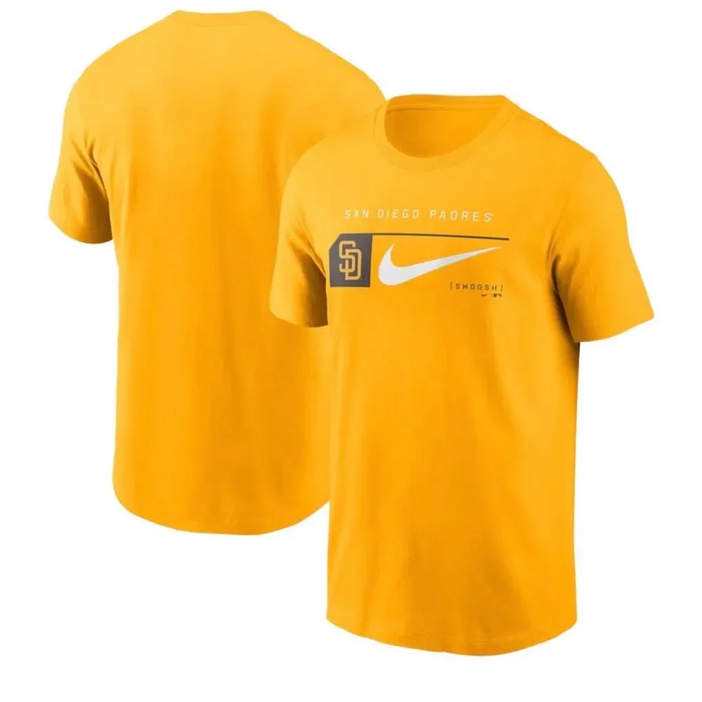 NWT‎ Men's XXL San Diego Padres Nike Gold Team Swoosh Lockup T-Shirt